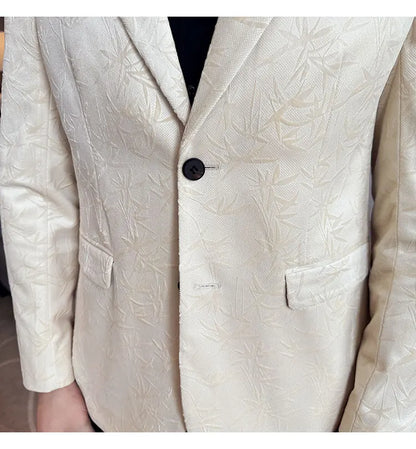 British Style Velvet Men Blazers Autumn Winter Slim Fit Casual Business Suit Jackets Wedding Groom Banquet Formal Coats