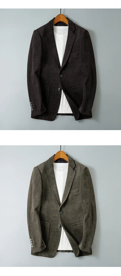 High Quality Fashion Handsome Business Leisure Autumn and Winter New Suit Thick Material Suit Jacket  Blazer Masculino Slim Fit
