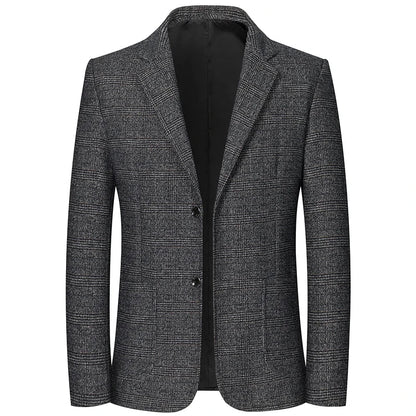 Men's Retro Plaid Suit 2025 High Quality Spring Autumn Leisure Fashion Handsome Business Ironing Top Coat