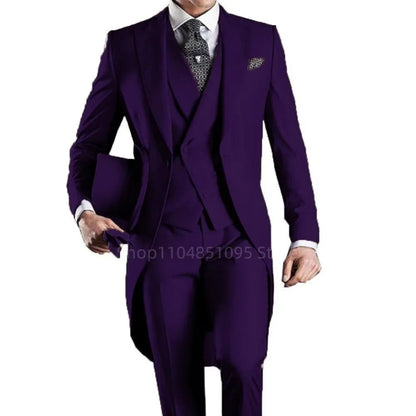 Men's 3-Piece Slim Straight Suit Set for Weddings, Formal Events & Graduation