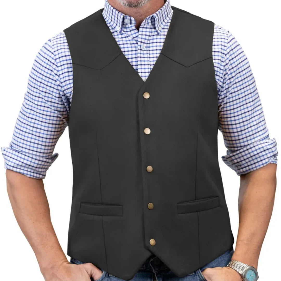 Men's Vest Single Button V-Neck Waistcoat in Gold Suede Velvet for Weddings & Formal Events