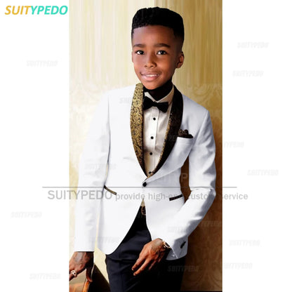 Formal Kid Boy's Suit Graduation Ceremony Host Blazer Pants Outfit Piano Performance Custome Suitable Children Elegant Attire