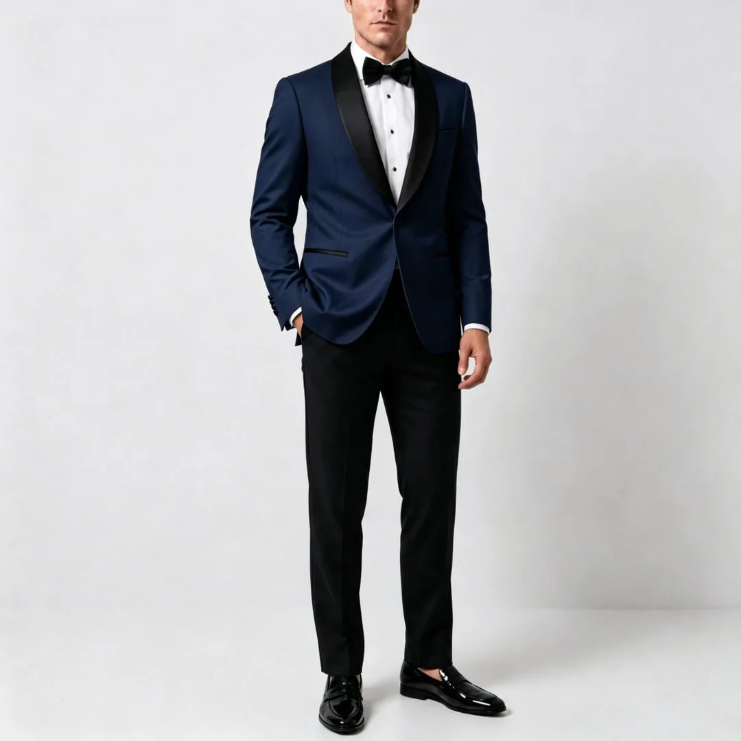Men Suit Yellow Black 2 Pieces Lapel Single Breasted For Wedding Groom Birthday Banquet Party Business Work Office Jacket Pants