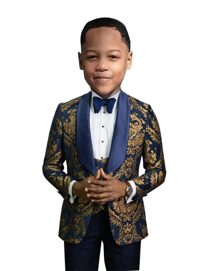4 Pices Slim Fit Dresswear Suit Set For Formal Occasion Handsome Boys Christmas Set Customize High Quality Tuxedo