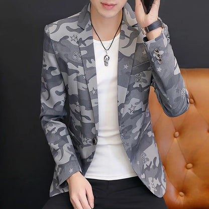 Men's Leisure Suit Jacket Spring Autumn Handsome Business Formal Fashion Hong Kong Style Advanced Sense Casual Wear