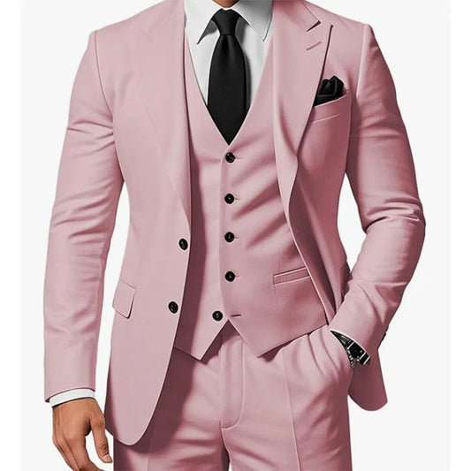 Men Suits Formal Slim fit 3 Piece Set Blazer Vest Pant Groom Wedding Tuxedo Costume Homme Formal Occasion Custom Suit for Men