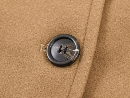Women's Khaki Woolen Overcoat Korean Style Elegant Long Sleeve Warm Long Outerwear Vintage Harajuku 2000s Fashion Clothes Winter