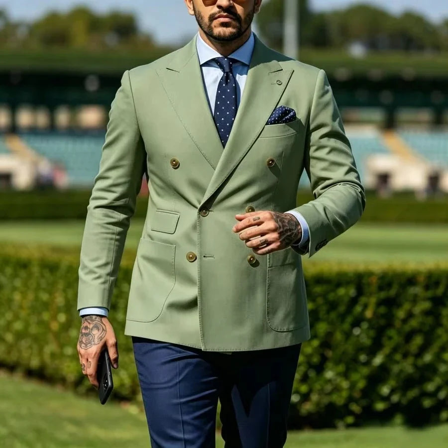 Slim Fit Suits for Men Double Breasted Casual Wedding Suits for Party 1 Piece Groom Tuxedo Blazer Set 2026 New