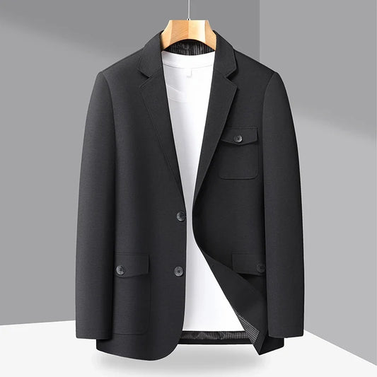 Men's Single Breasted Blazer Smart Casual Suit Jacket for Spring Autumn