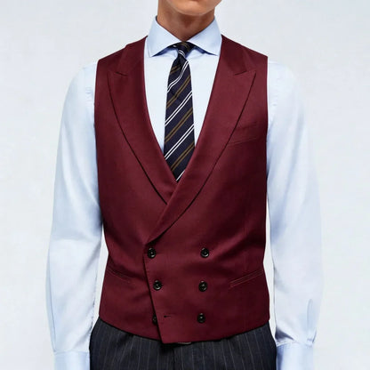 Men Vest Double Breasted Lapel Waistcoat for Wedding & Formal Occasions – Multi-Color