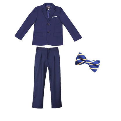 Boys Dark Green Formal Wedding Party Suit Children Blazer Vest Pants Tie 4 PCS Tuxedo Kids Performance Photography Dress Costume
