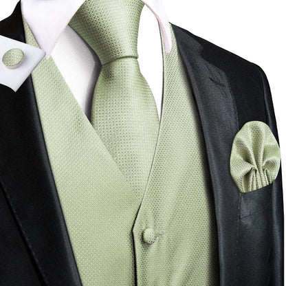 Men's Suit Vest Set Red Paisley Waistcoat with Tie Pocket Square Cufflinks for Weddings