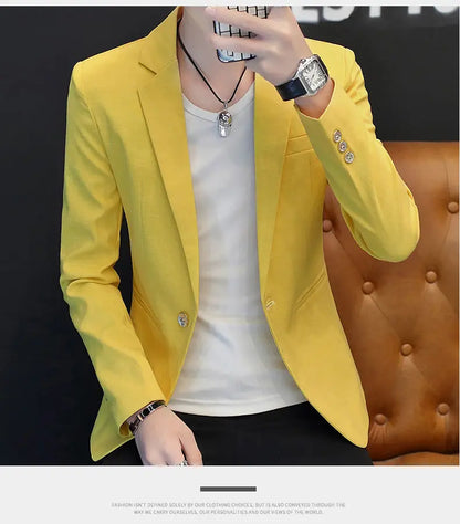 Blazer: Outdoor Fashion, Business-style, Gentleman's Wedding Host, Campus Casual, Relaxed, Korean-style, Youthful Men's Blazer