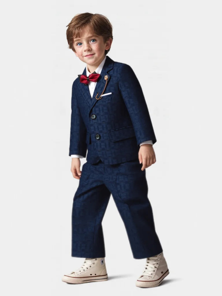 1-14Years Boys Elegant Blue Formal Suit Set Kids Wedding Birthday Party Dress Children's Speech Host Piano Performance Costume