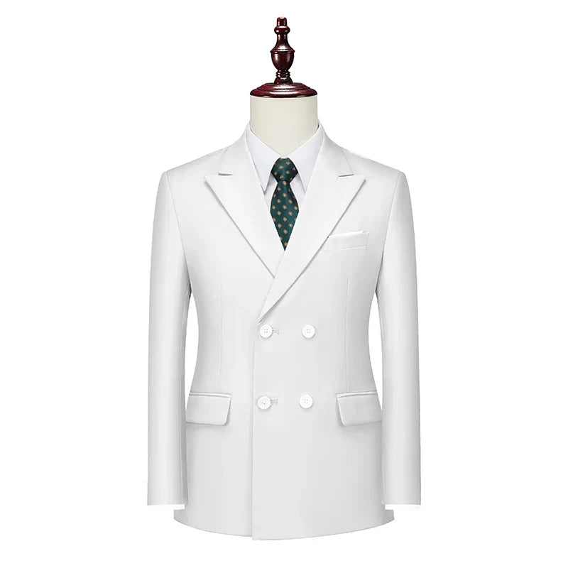 Male Blazer Men's Fashion Business Handsome British Style Casual Slim Solid Color Wedding Work Four Season Style Blazers M-6XL