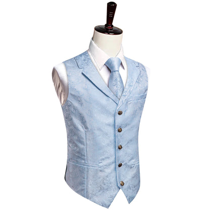 Men's Vest and Tie Set – Paisley Floral Waistcoat with Necktie for Weddings and Business Occasions