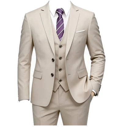Classic Men'S 3Piece Suit Set, Consisting of a Suit Jacket, Vest, And Trousers. Suitable for Weddings, Business, Evening Parties