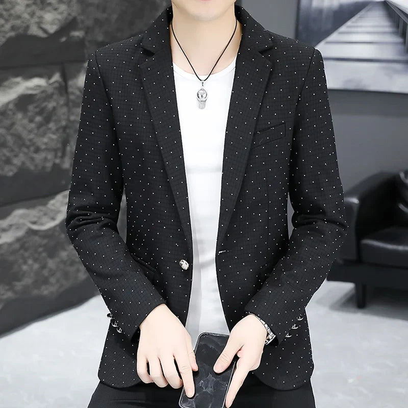 Blazer Men's fashion outdoor travel gentleman wedding Slimming Business versatile Trendy Casual Korean-style formal wear Blazer