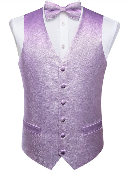 Men's Glitter Vest and Bow Tie Set – Slim Fit Formal Waistcoat for Weddings, Prom and Evening Occasions