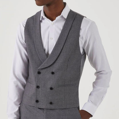Men's Formal Vest – Double Breasted Lapel Waistcoat for Weddings & Business