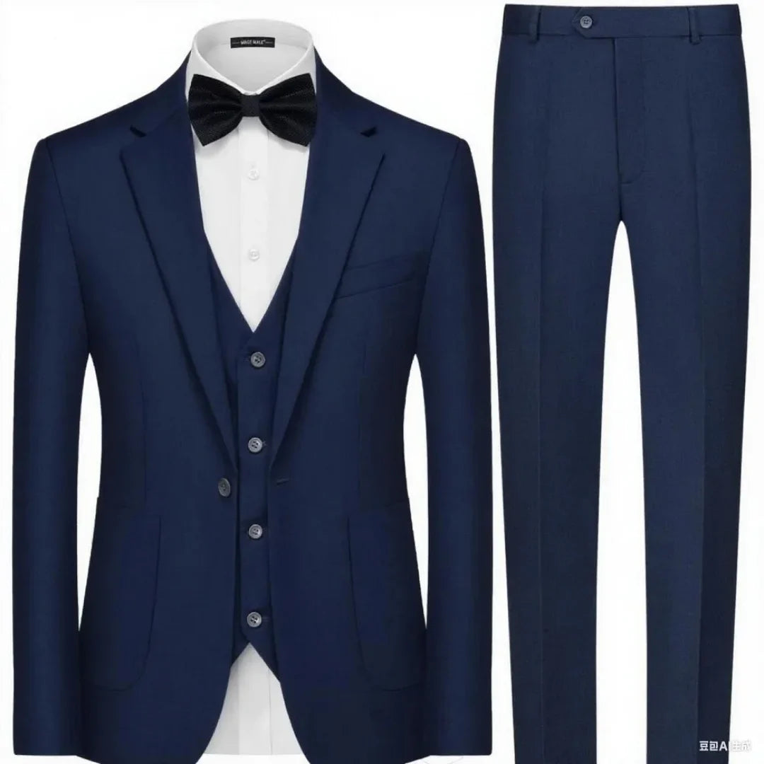 Emerald Green Slim Fit Men 3 Piece Suit Set, Premium Fashion Formal Wedding Party Outfit with Jacket Vest Pants