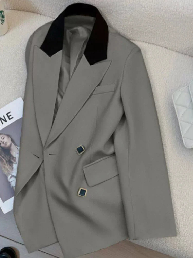 Women's Blazers Spring Autumn New Korean Fashion Long Sleeves Versatile Office Blazer Coats Casual Loose Street Trends Blazers