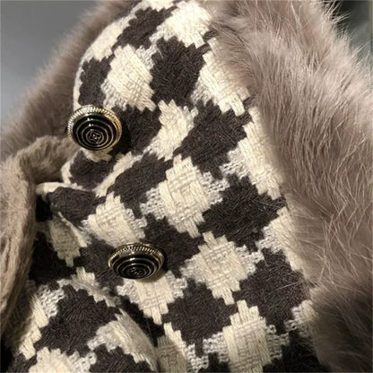 Korean Women Thousand Bird Grid Vest Coat Spring Autumn Ladies Fashion Waistcoat Jacket 2025 Female Loose Sleeveless Top Outwear