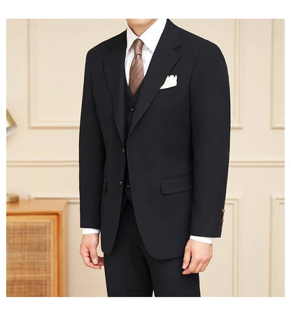 High-quality men's banquets come with a versatile and trendy business casual three-piece wedding set
