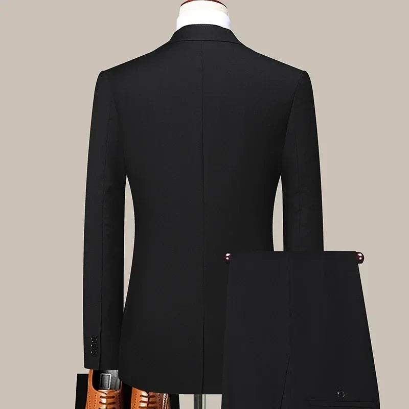 Men's Slim-Fit Suit Set – Single Breasted Blazer and Pants for Business, Wedding & Casual Wear