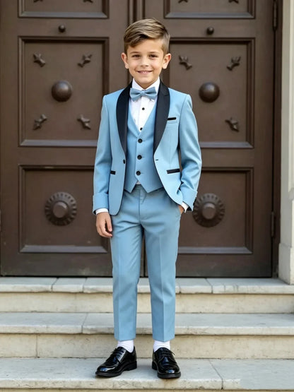 Boys Formal Suit Set 3 Pieces banquet Party Wear Handsome Smart Kids Slim Fit Suits Wedding Guest Clothes Plus Size
