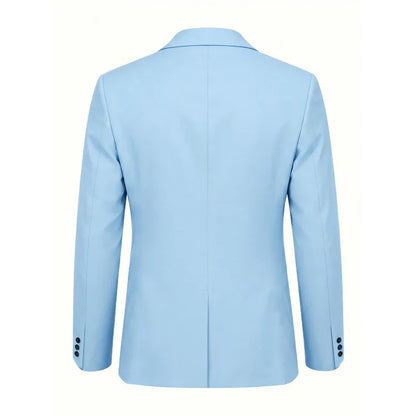 Man Blazer Korean Slim Simple Solid Color Turn Down Collar Male Suit Outerwear Business Casual Long Sleeeve Men Coat