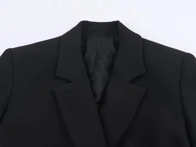 Women Asymmetric Buckle Blazer Elegant Wrap Suit Jacket Slim Waist Tailored Office Lady Workwear Fashion Blazer Coat
