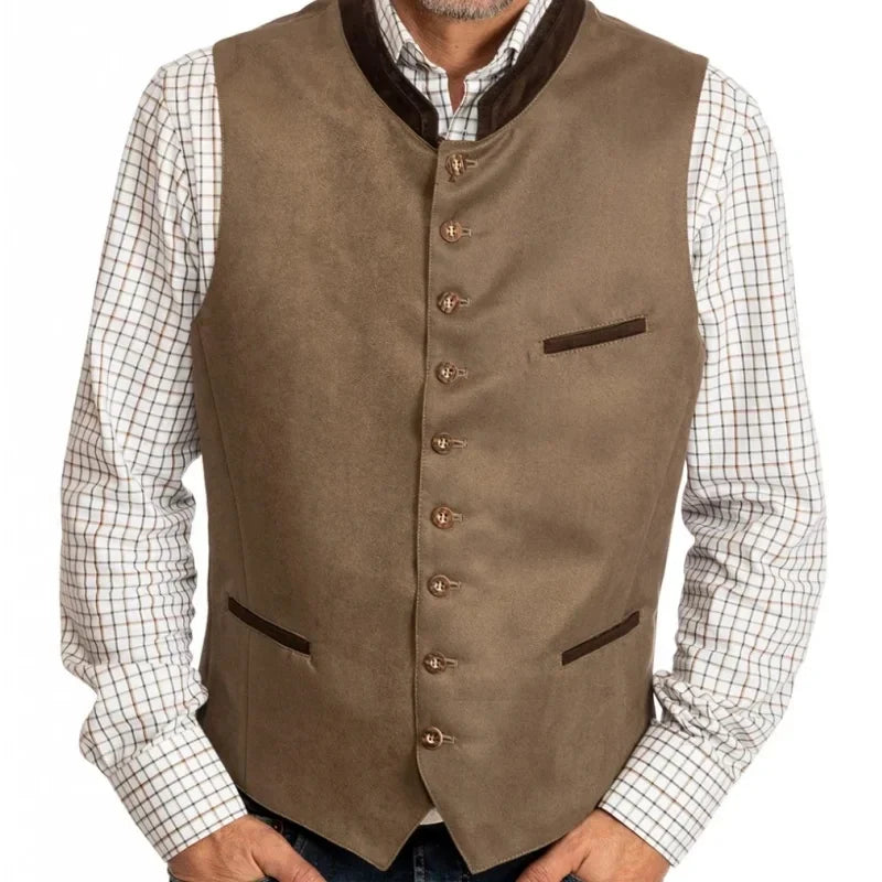 Men's Vest Single Breasted Formal Waistcoat for Wedding Banquet and Business