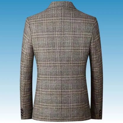 Men's Checkered Blazer for Smart Casual Business & Everyday Wear – Grey & Coffee