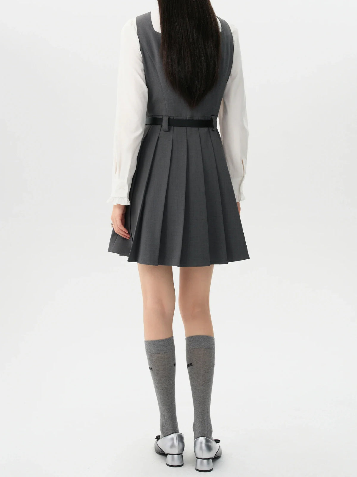Plus Size Dark Gray Blazer Skirt Suit Office Outfit 2024 Autumn New Design Lapel Elegant Dress Skirt Female Suit（No Belt）