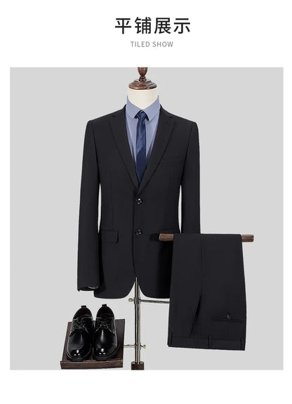 Men's Slim Fit Single Breasted Suit – Casual & Formal Two-Piece Set for Weddings & Business