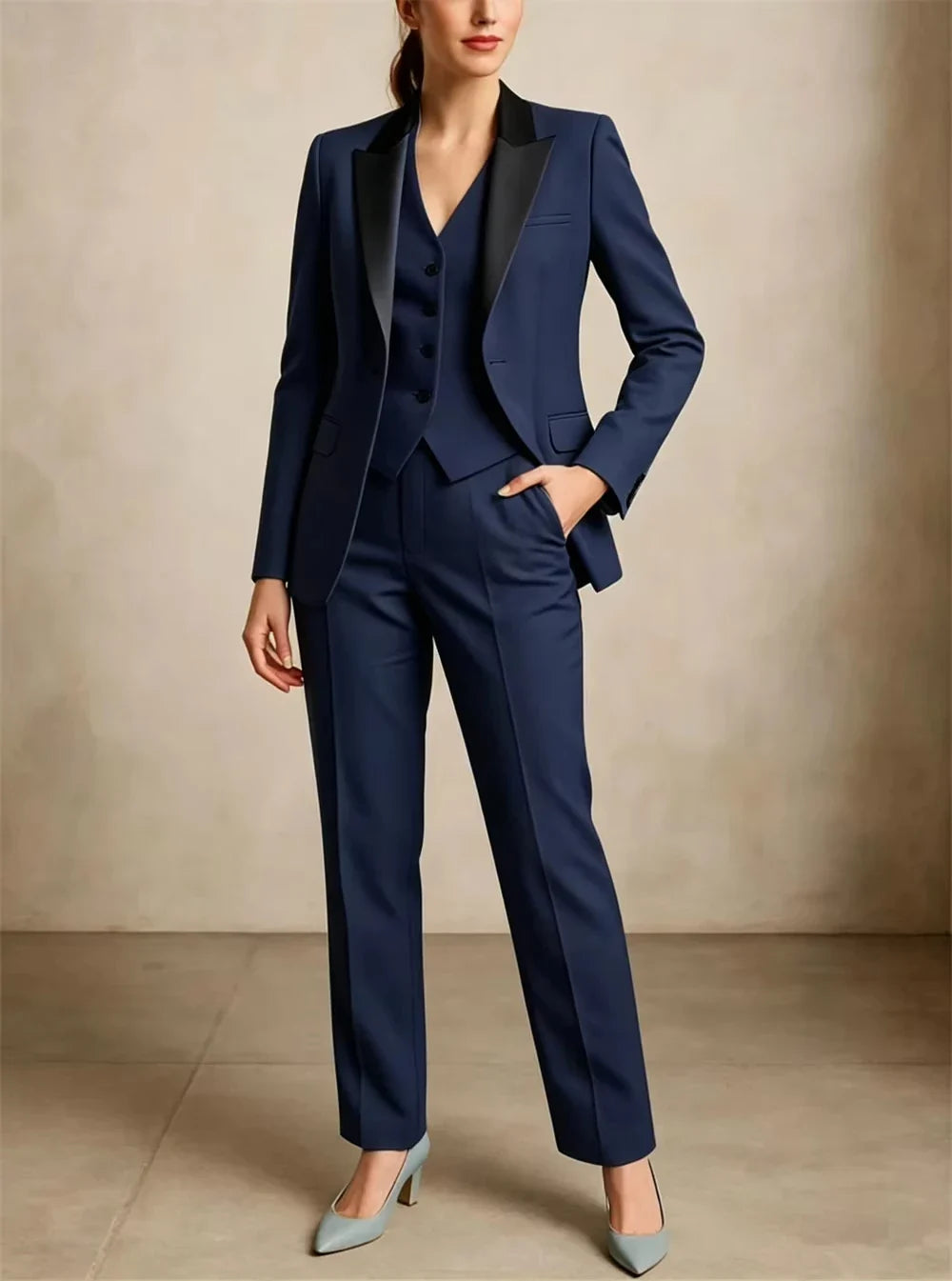 Tailor Made  Women's Suits 3 Pieces Jacket+Vest+Pant Elegant Official Outfits Formal Event Wear Women Business Formal Outfit