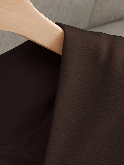 Vintage Inspired Women's Waistcoat Retro Brown V-Neck Slim Fit Suit Vest for a Classic Look，Office & Business Casual