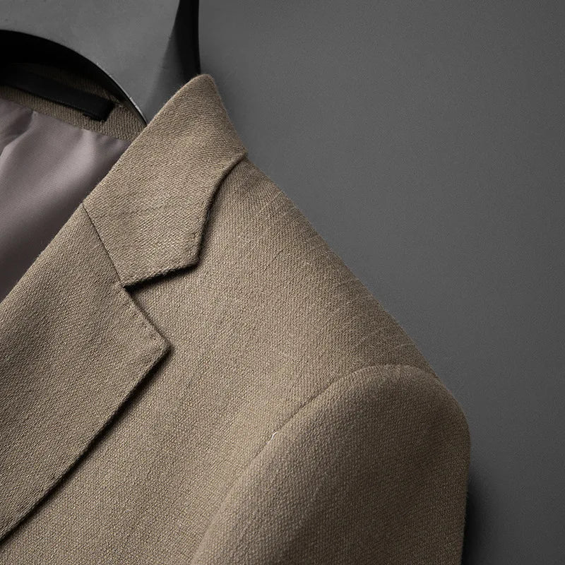 Spring and Autumn Men's British Naples suit, no perm, solid color, wedding, business, work, versatile, simple, high-end suit