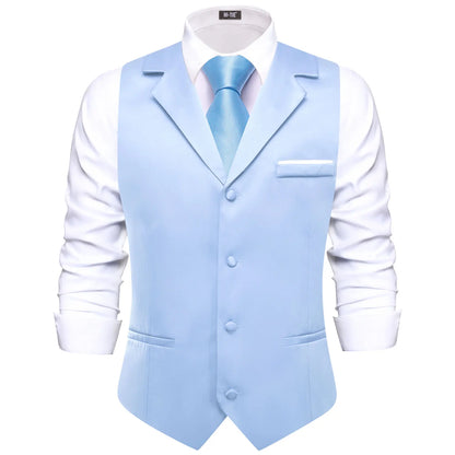 Men's Suit Vest with Tie Jacquard V-Neck Waistcoat for Business and Casual Occasions – Dusty Pink