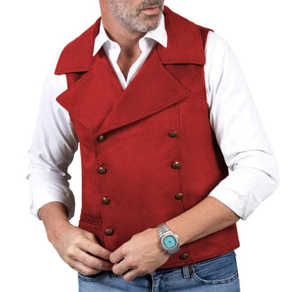 Men's Formal Vest Double Button Frosted Velvet Waistcoat for Weddings and Banquets