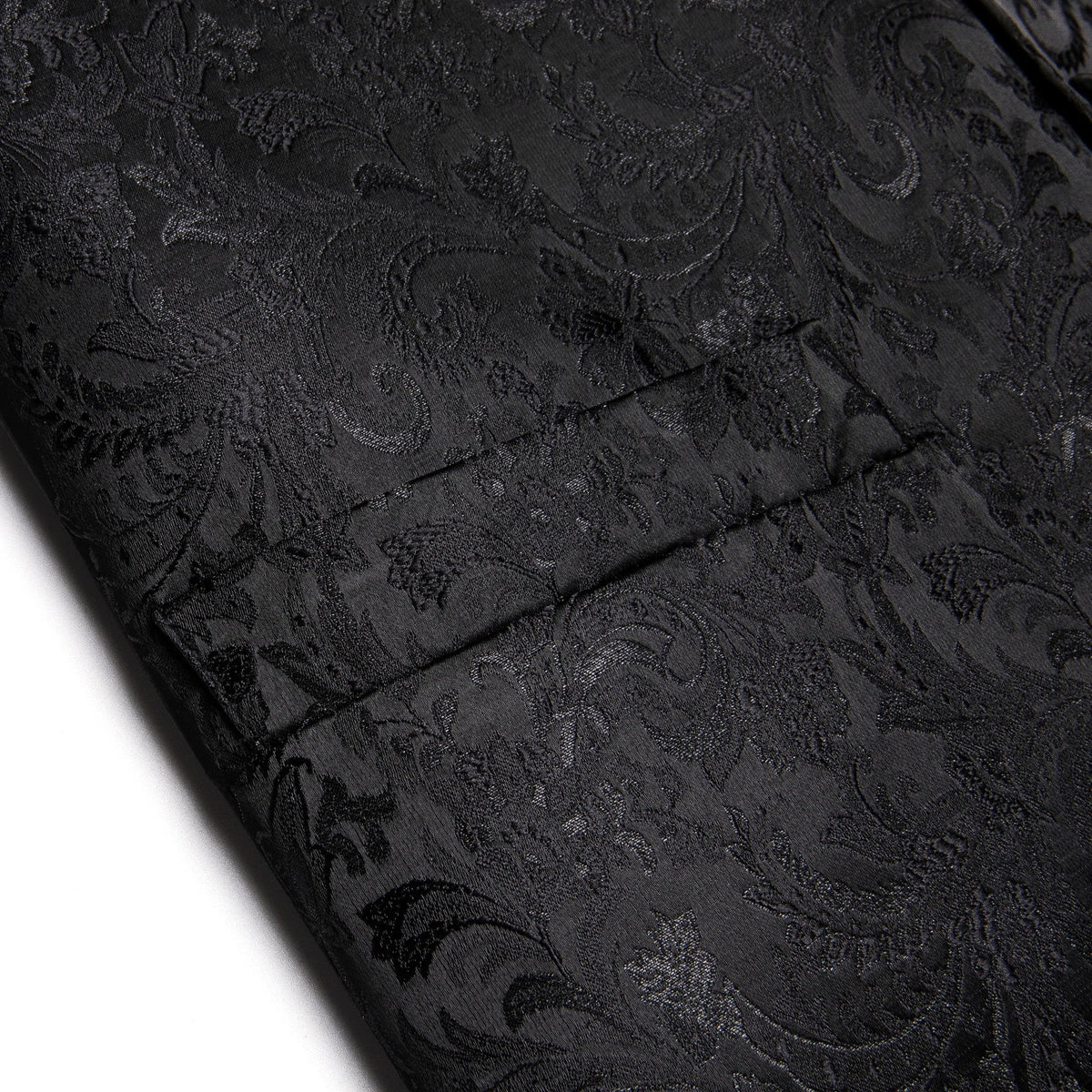 Men's Vest Suit Set Floral Paisley All Black Waistcoat with Tie Hanky Cufflinks for Wedding