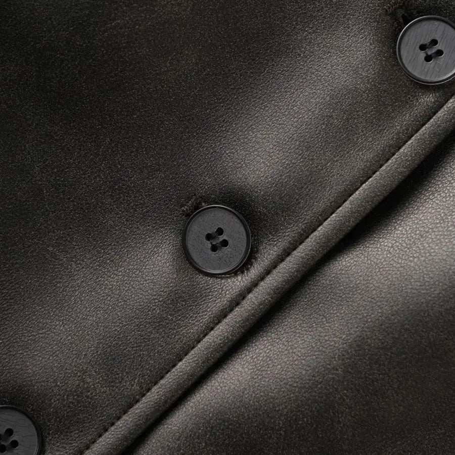 Single-Breasted V-Neck Leather Vest for Women, Spring and Autumn Fashion, Short Pu Leather Vest for Commuting, Outerwear or Innerwear