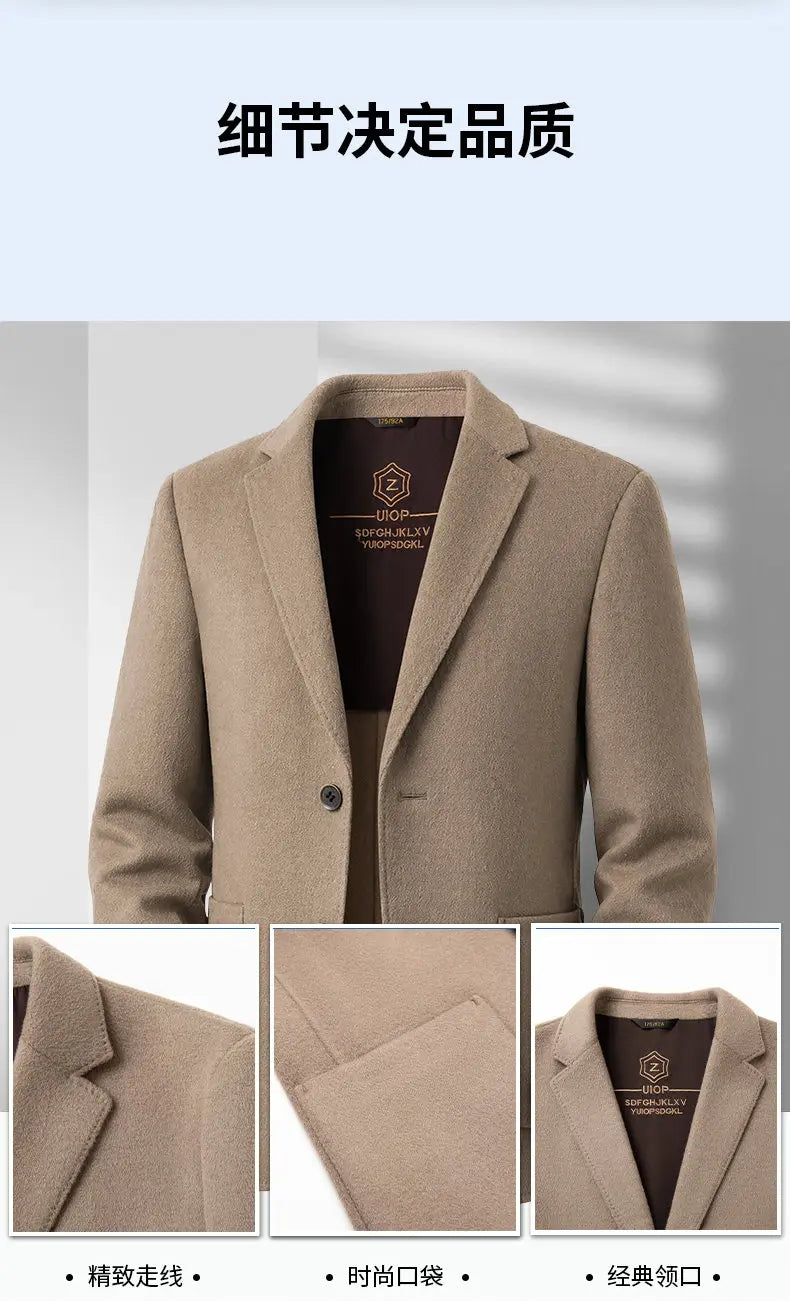 Men's Full Wool Double-Sided Tweed Casual Blazer Five Colors Single-Lining Autumn Winter Well-Structured Casual Business Suit Ja
