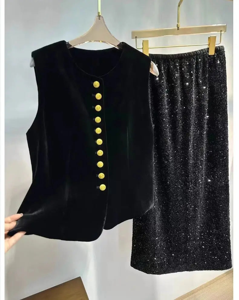 2025 Autumn Winter Chinese Style Velvet Vest Jacket Women's Sleeveless Coat Versatile Slim Lady Retro Waistcoat Outwear