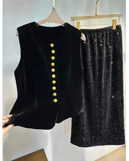 2025 Autumn Winter Chinese Style Velvet Vest Jacket Women's Sleeveless Coat Versatile Slim Lady Retro Waistcoat Outwear