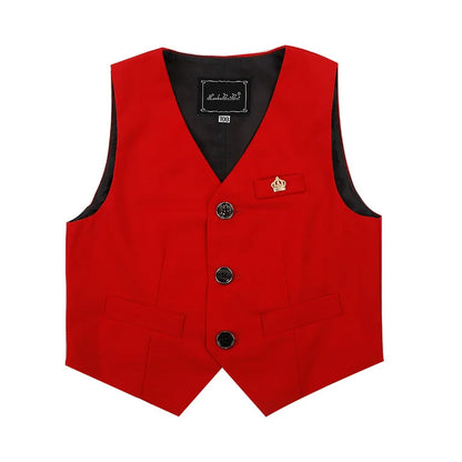 Boys Girls Summer 3Pieces School Uniform With Vest Shorts/Skirt Tie Children's Piano Host Speech Chorus Performance Costume