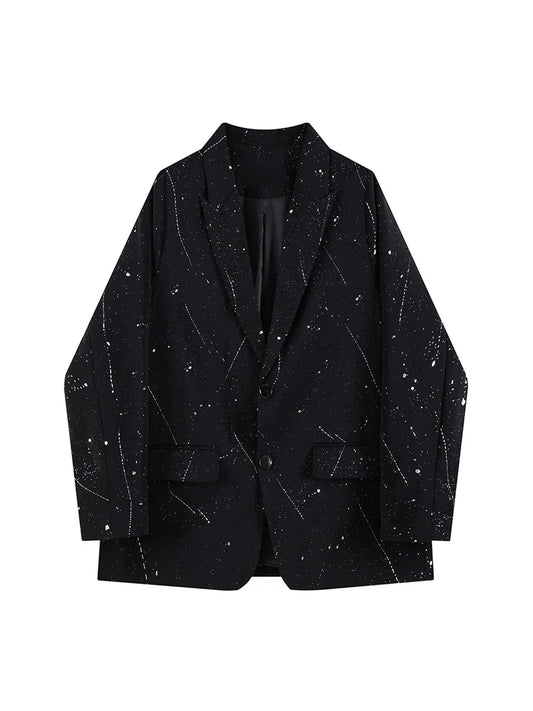 Women Black Gothic Emo Blazer Jacket Vintage BF Style Long Sleeve Outerwear Oversize Suit Coat Harajuku Y2k 2000s Clothes Autumn