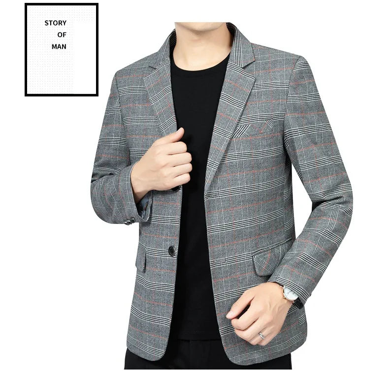 Blazer Men Fashion Premium Business Outdoor Gentleman Striped Stylishly Versatile British Style Casual Host of A Wedding Blazer