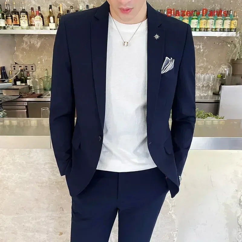 Men's Slim Fit Wedding Suit – Blazer & Pants Set